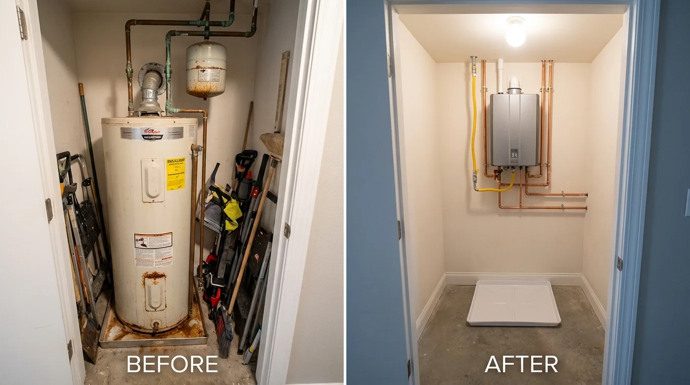Tank water heater versus wall-mounted tankless unit comparison for Nyssa, OR homeowners